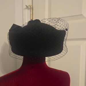Tracy and David Elegant Black Veiled Hat